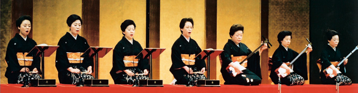 清元「三千歳」 清元梅光(右から4人目) 清元「三千歳」 清元梅光(右から4人目)